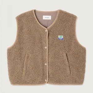American Vintage Sherpa Vest with Pockets - Nutmeg colour size M/L